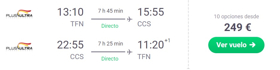 cheap non stop flights tenerife venezuela