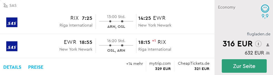 riga new york sas