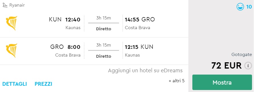 summer flights from kaunas to barcelona
