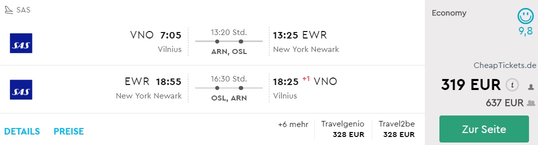 vilnius new york sas