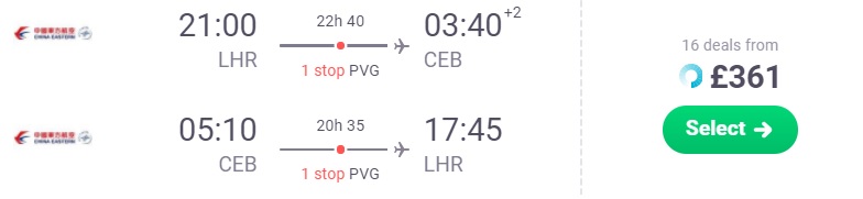 Flights from London to CEBU PHILIPPINES