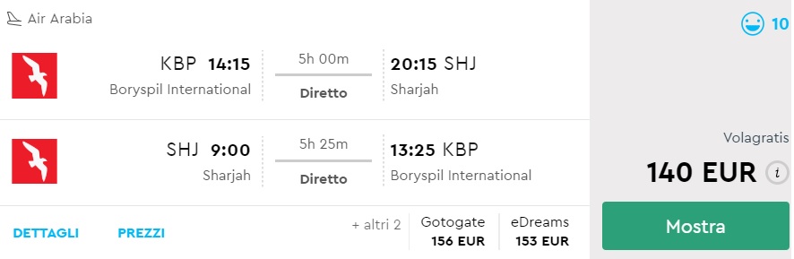 Non-stop flights from Kyiv to UAE Sharjah