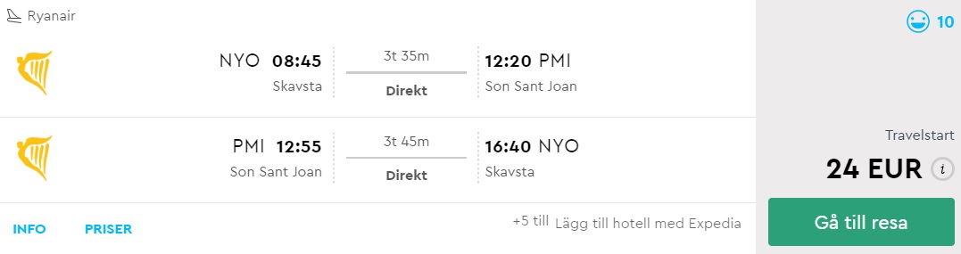 SUMMER Flights from Stockholm to PALMA MALLORCA