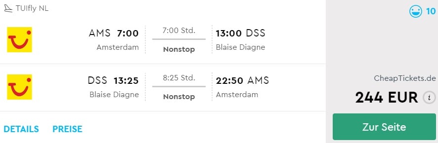 cheap flights from amsterdam to senegal dakar