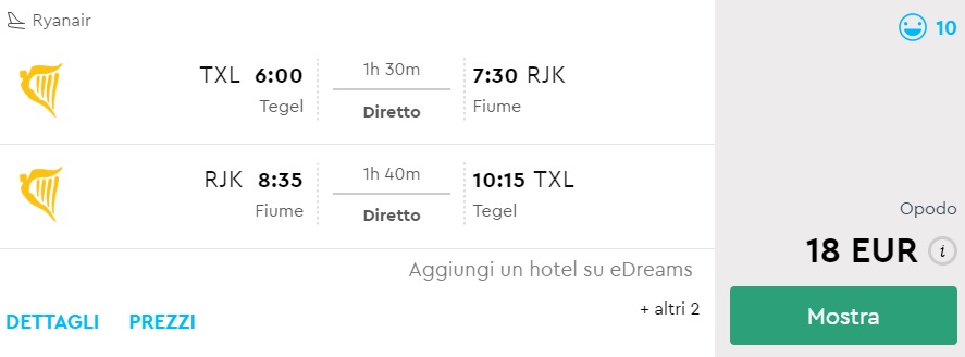 cheap flights from berlin to rijeka croatia