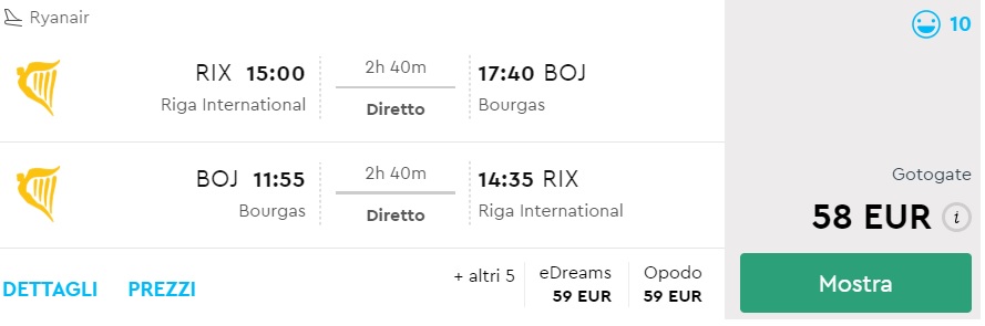flights to burgas bulgaria from riga