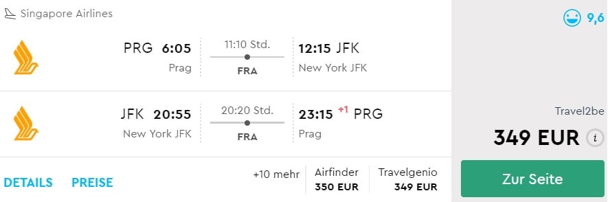 singapore airlines flights to new york from prague