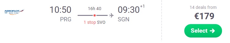 One way flights from Prague to VIETNAM Ho chi minh city