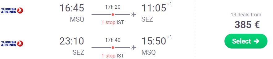 Turkish Airlines Cheap tickets to SEYCHELLES from Minsk Belarus