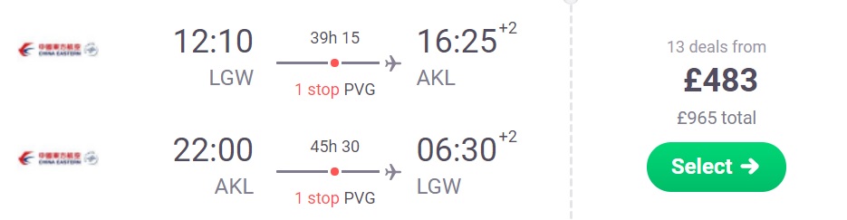 XMAS and NEW YEAR flights to Auckland NEW ZEALAND from London
