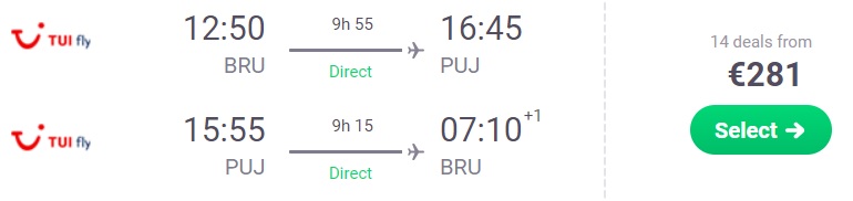 cheap flights brussels dominican republic