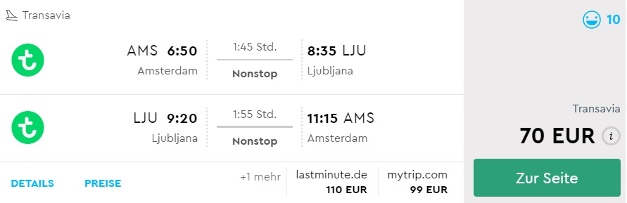 cheap flights from amsterdam to slovenia ljubljana
