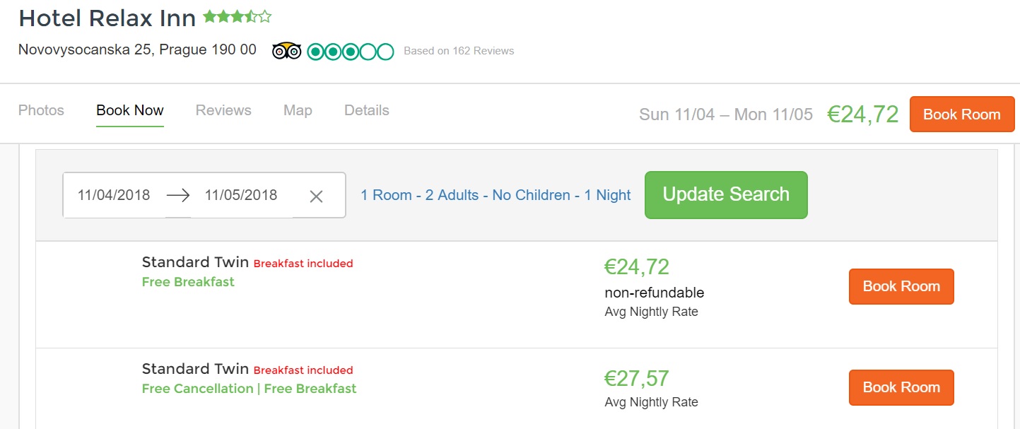 cheap hotel relax inn prague czechia
