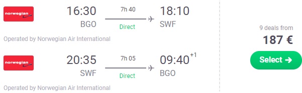 flights from Bergen to New York