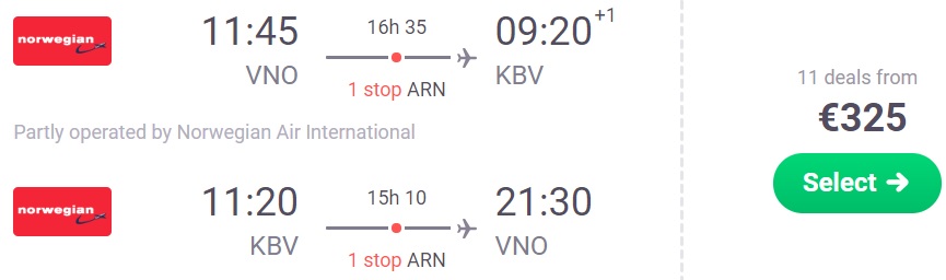 vilnius krabi vilnius