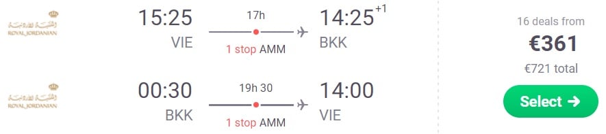 HIGH SEASON Cheap flights to BANGKOK, THAILAND from Vienna, Austria