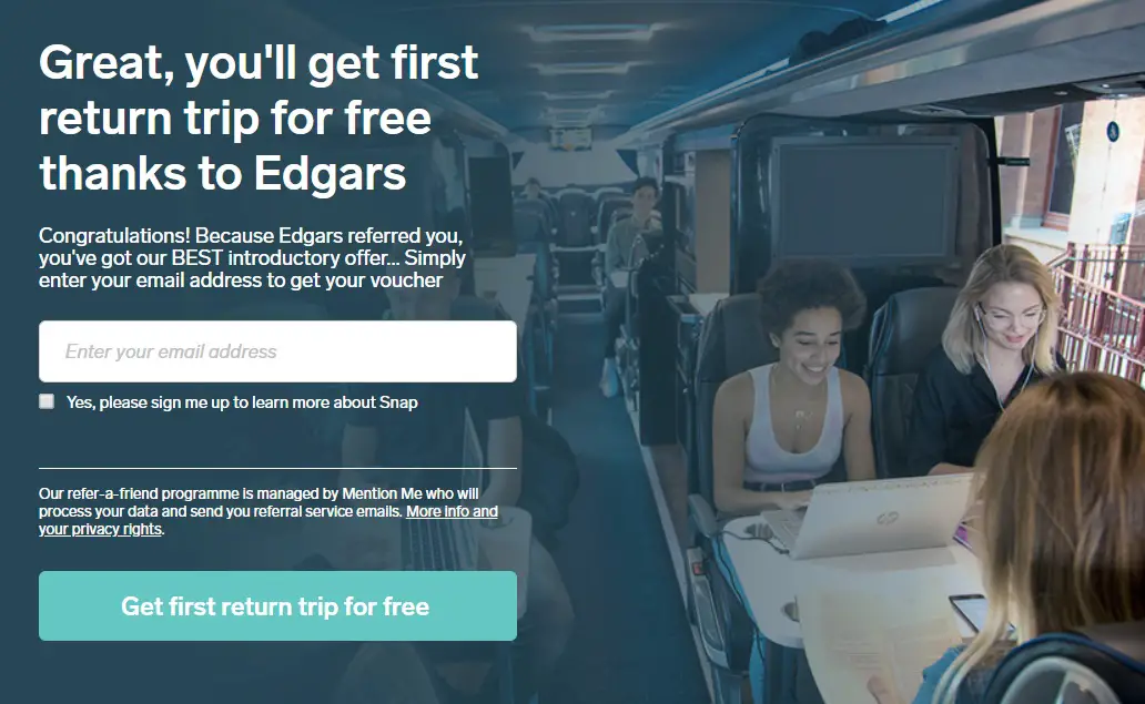 PREMIUM coach in the UK for FREE Snap bus promo code