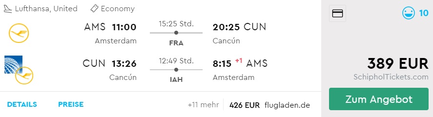 cheap flights amsterdam cancun mexico
