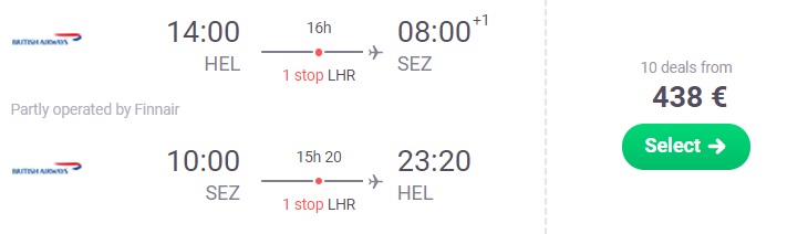 cheap flights helsinki seychelles british airways