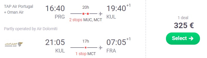 prague kuala lumpur frankfurt