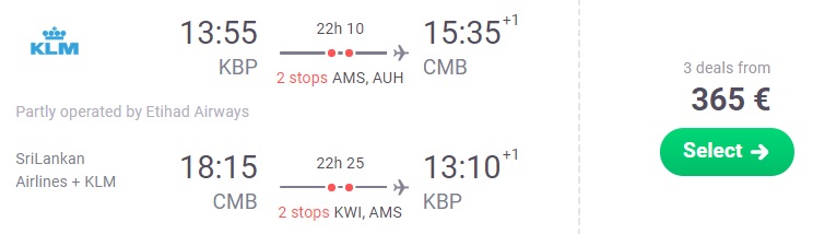 CHEAP Flights from Kyiv to SRI LANKA