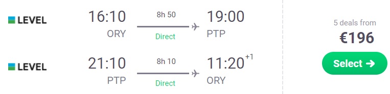 Cheap flights to GUADELOUPE from Paris