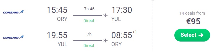 ERROR FARE Direct flights from Paris to Montreal
