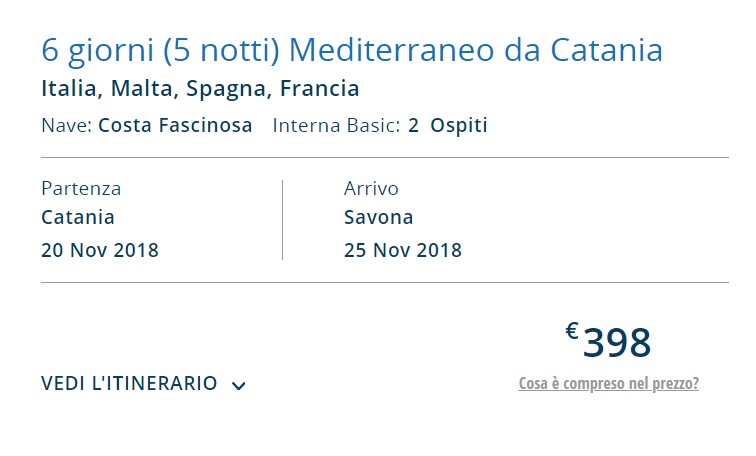 Full Board cruise from Catania Italy
