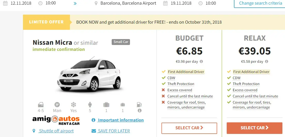 Vehicle Rent PROMO car hire in SPAIN