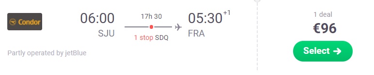 cheap flights from san juan to frankfurt