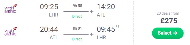 cheap flights london atlanta