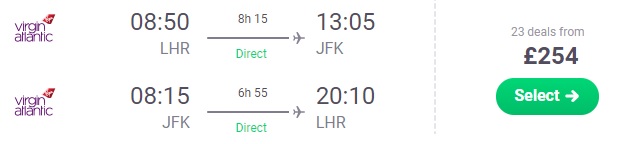cheap flights london new york