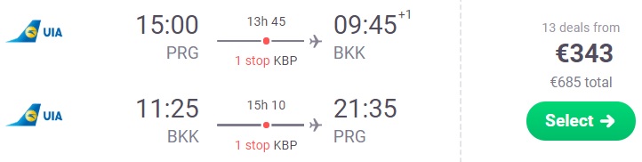 cheap flights prague bangkok