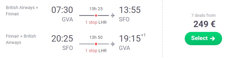Cheap flights from Geneva to SAN FRANCISCO
