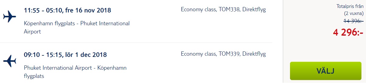 LAST MINUTE Non-Stop flights from Copenhagen to PHUKET