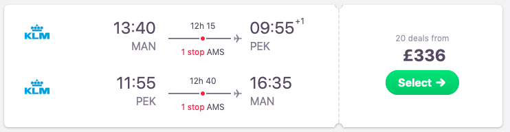 Flights from Manchester to Beijing, China