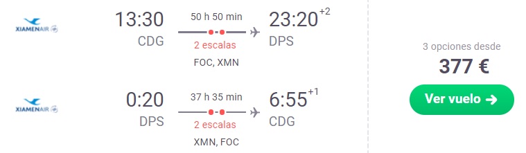 XMAS Cheap flights from Paris to BALI