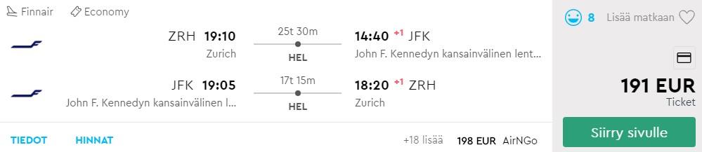 switzerland to new york