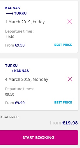 Cheap flights from Kaunas Lithuania to TURKU