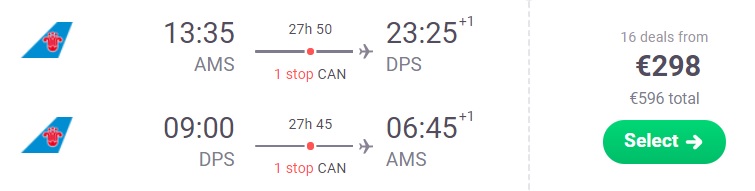 Cheap flights from Amsterdam to BALI