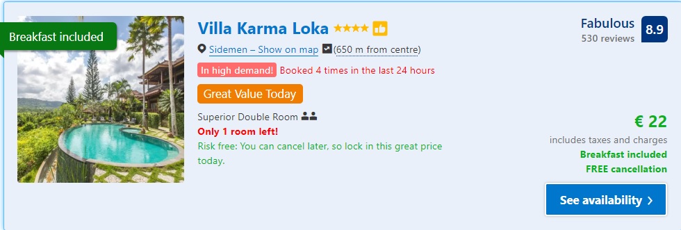 Excellent Rated Hotel in BALI