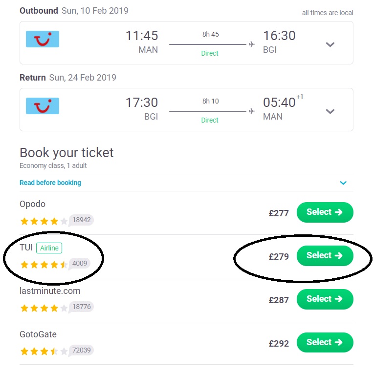 Non Stop flights to BARBADOS from the UK