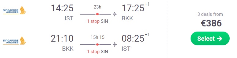 cheap flights istanbul bangkok