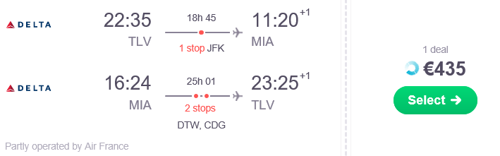 tel aviv to miami