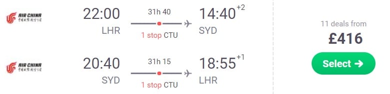 Cheap flights from London to SYDNEY AUSTRALIA