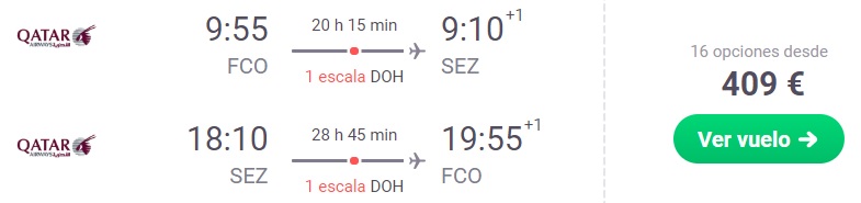 Cheap flights from Rome to SEYCHELLES