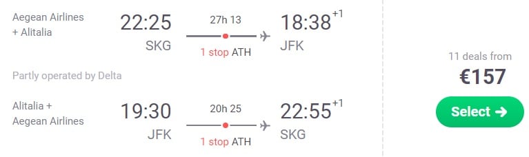 ERROR FARE Flights to New york from Thessaloniki