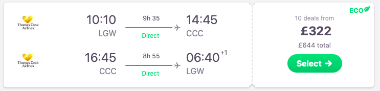 Direct flight London Cayo Coco