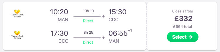 Direct flight Manchester Cayo Coco Cuba