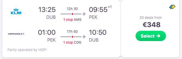 Flights from Dublin to Beijing